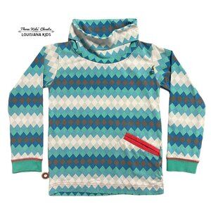 4 Funky Flavours Sz 110/116 (5-6Y) Geometric Diamond Stripes Turtleneck